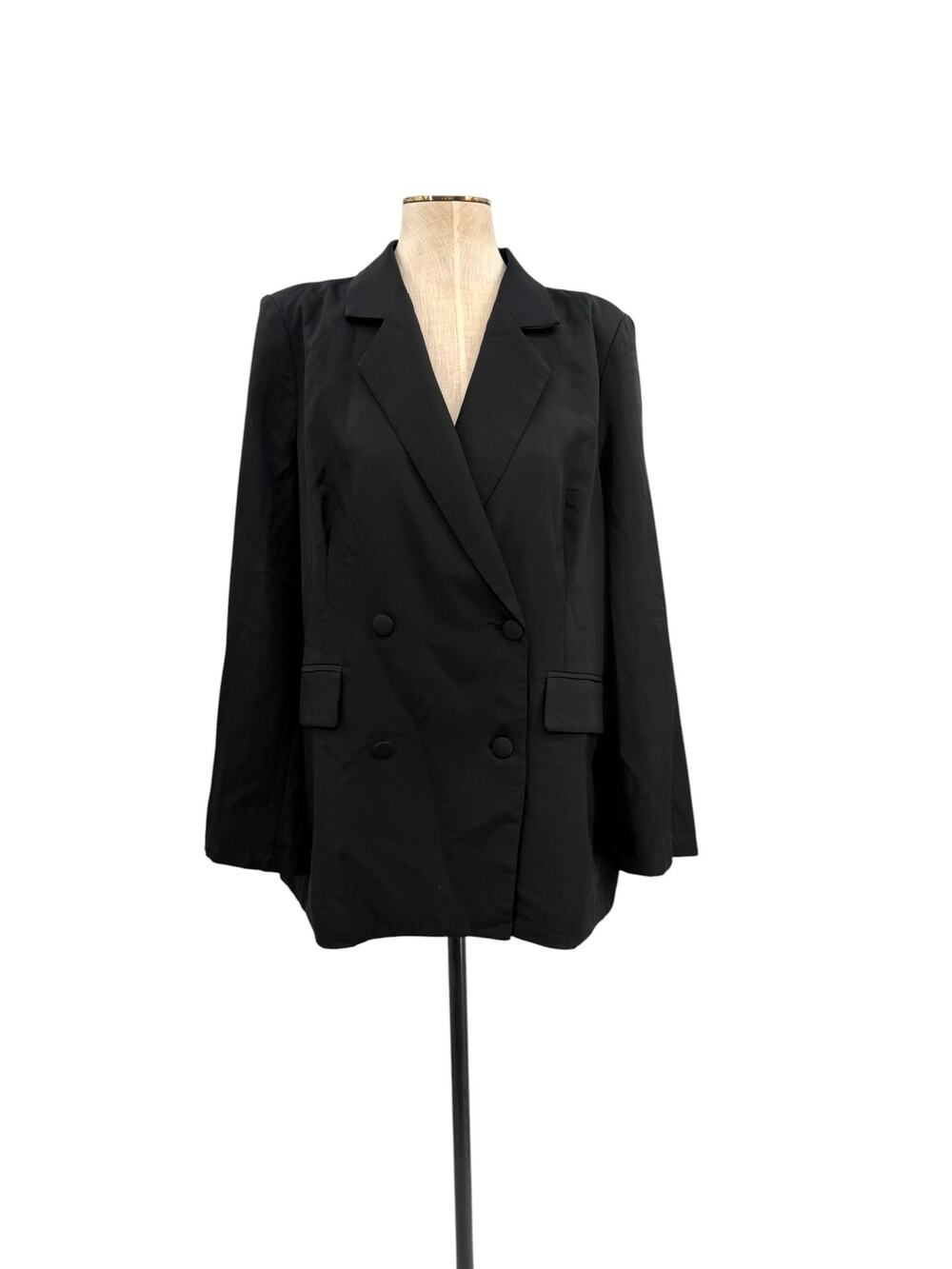 Showpo Radiate Confidence Double Breasted Blazer Black Plus Size US 16 NWT‎